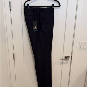 NWT Ted Baker Debonair Navy Wool Check Suit trousers Pants 36 L 33” inseam $289